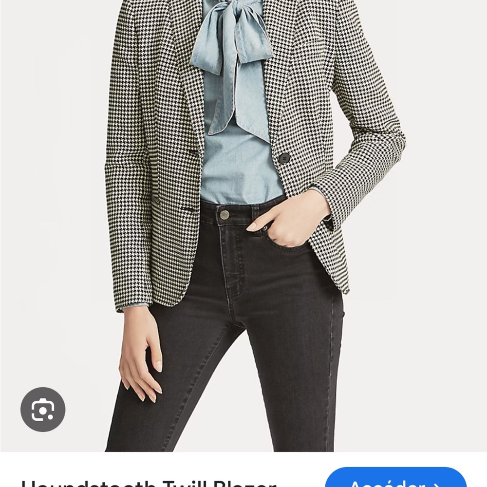 Women's Vintage Polo Ralph Lauren Houndstooth Blazer - Size 6, Made in Italy